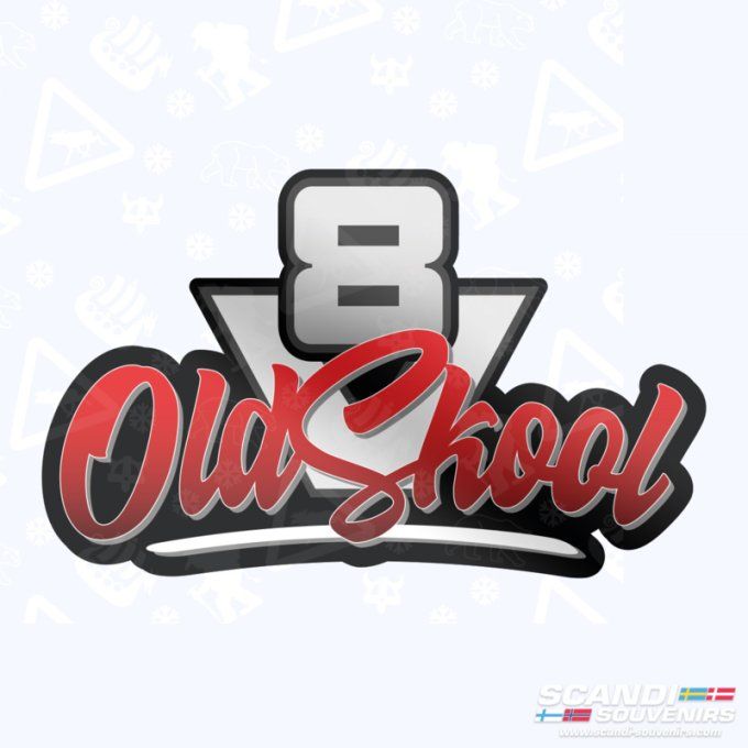 Autocollant V8 old skool