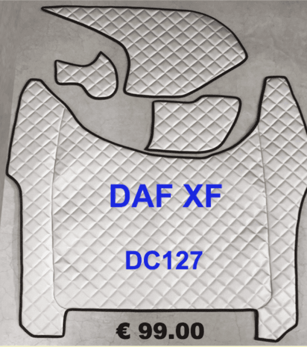 Tapis de sol en cuir DAF XG XG+ XF NG 2021- siege passager pneumatique noir  - Torin