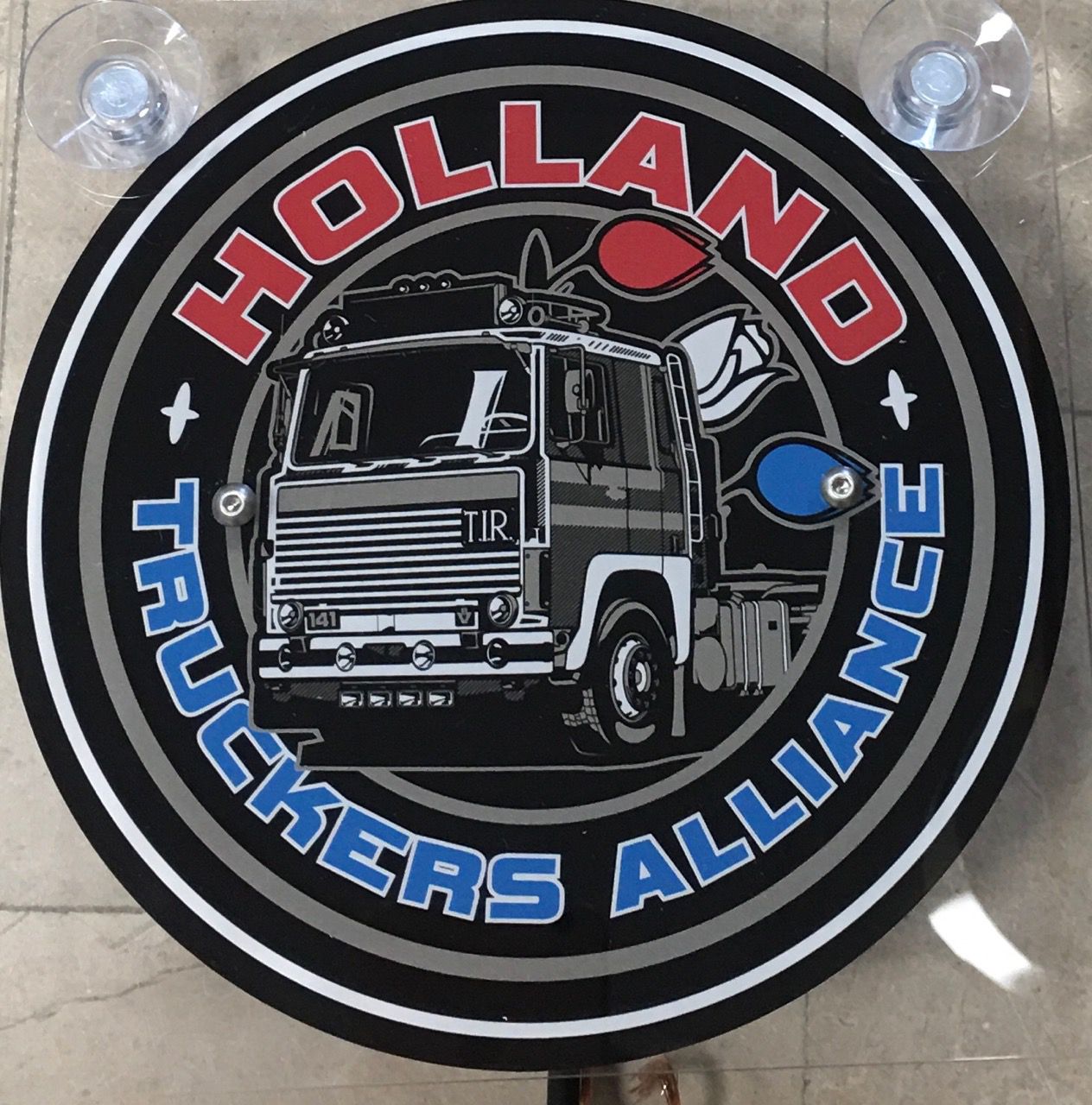 Plaque lumineuse luxe holland truckers alliance 18X18CM