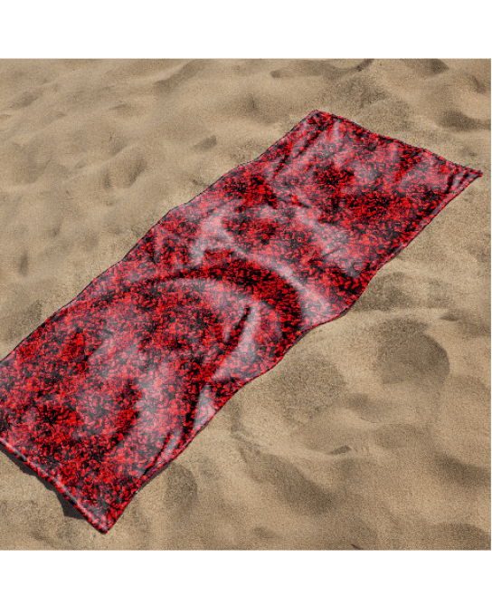 Serviette de plage style danois rouge 140X70