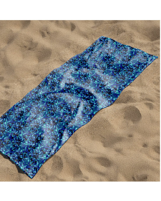 Serviette de plage style danois bleu 140X70