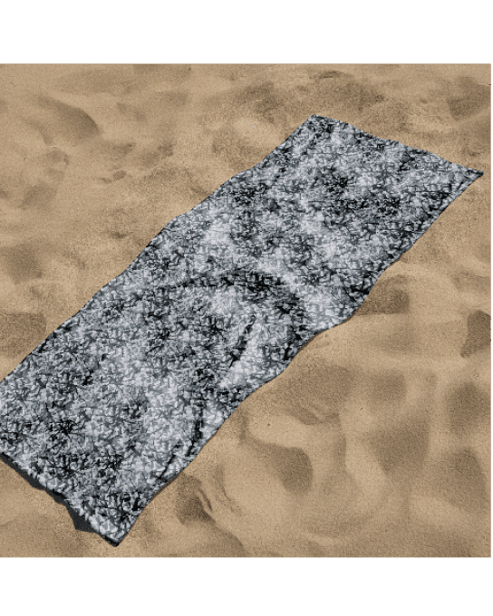 Serviette de plage style danois gris 140X70