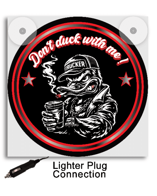 Plaque lumineuse Angry Duck 17x17cm