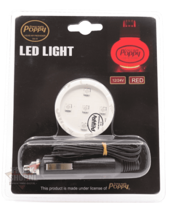 Support lumineux pour désodorisant Poppy, ALLRIDE, 5 LEDS, rouge, 24V  (80665218), ALLRIDE